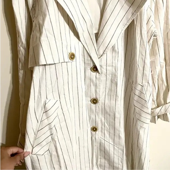 We The Free Melia Mac Coat Ivory Combo Size L New - Picture 10 of 11